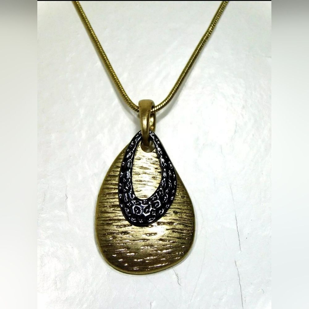 Lia Sophia MORSEL Necklace, 16-19", Gold & Black, NWOT